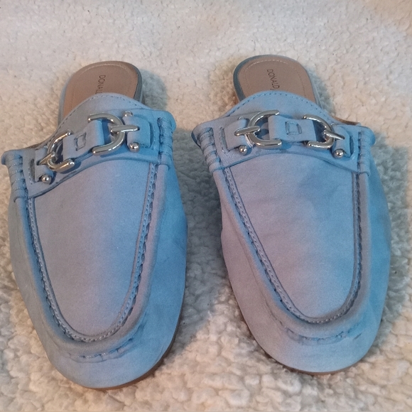 Donald J Pliner Sylvi Suede Stitch Silver Hardware | Mule Loafers | Size: 9.5M - Picture 5 of 14